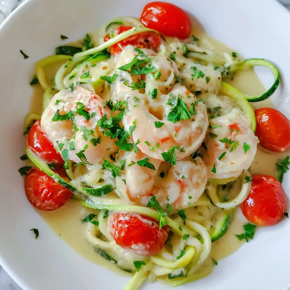 Creamy Garlic Shrimp Zucchini