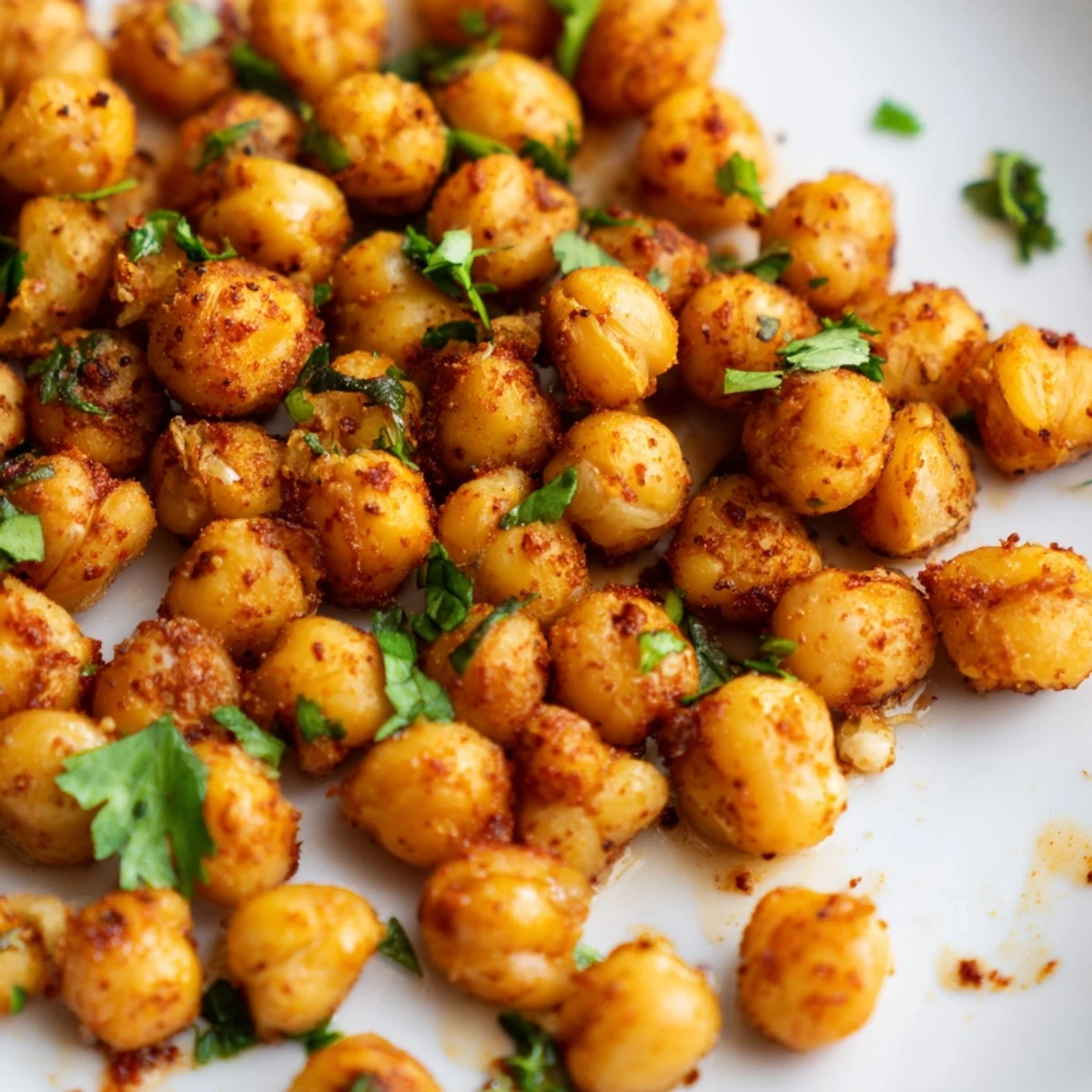 Freshly roasted spicy roasted chickpeas with cumin and chili tossed in olive oil, served warm as a crunchy snack.